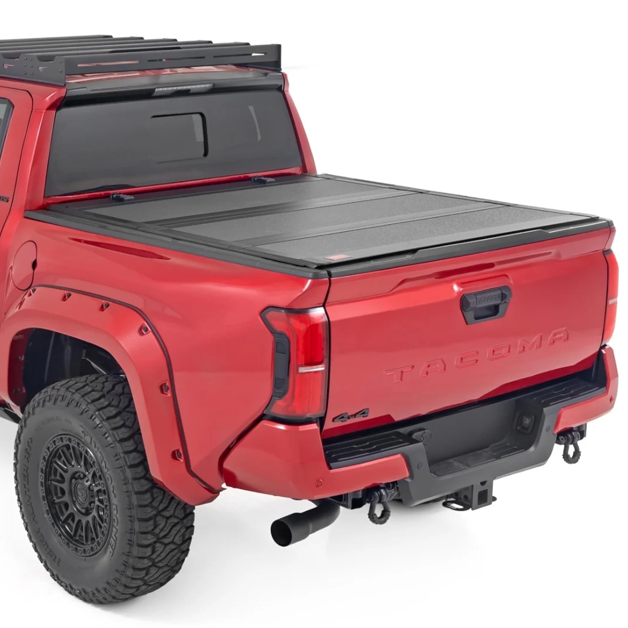 Photo 1 of ** PRODUCT IS FOR A CHEVY COLORADO**Rough Country Hard Tri-Fold Flip Up Tonneau Cover for Chevy Colorado (2024-2026) - Flush Aluminum Bed Cover, Fits 5' Bed w/Utility Rail System
