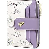 Farcauo Womens Wallet with RFID Blocking Cute Small Wallets for Women Thin Purple Women's Wallet Kawaii Flower Card Wallets for Women Ladies