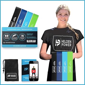 Heldenpower Sport Fitness Band Set Aus 4 Latex Fitnessbander