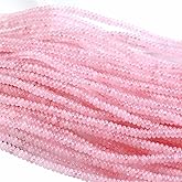 150PCS 2x4mm Natural Rose Quartz Rondelle Beads Abacus Disk Stone Beads Round Loose Spacer Gemstone Beads for DIY Bracelet Necklace Jewelry Making