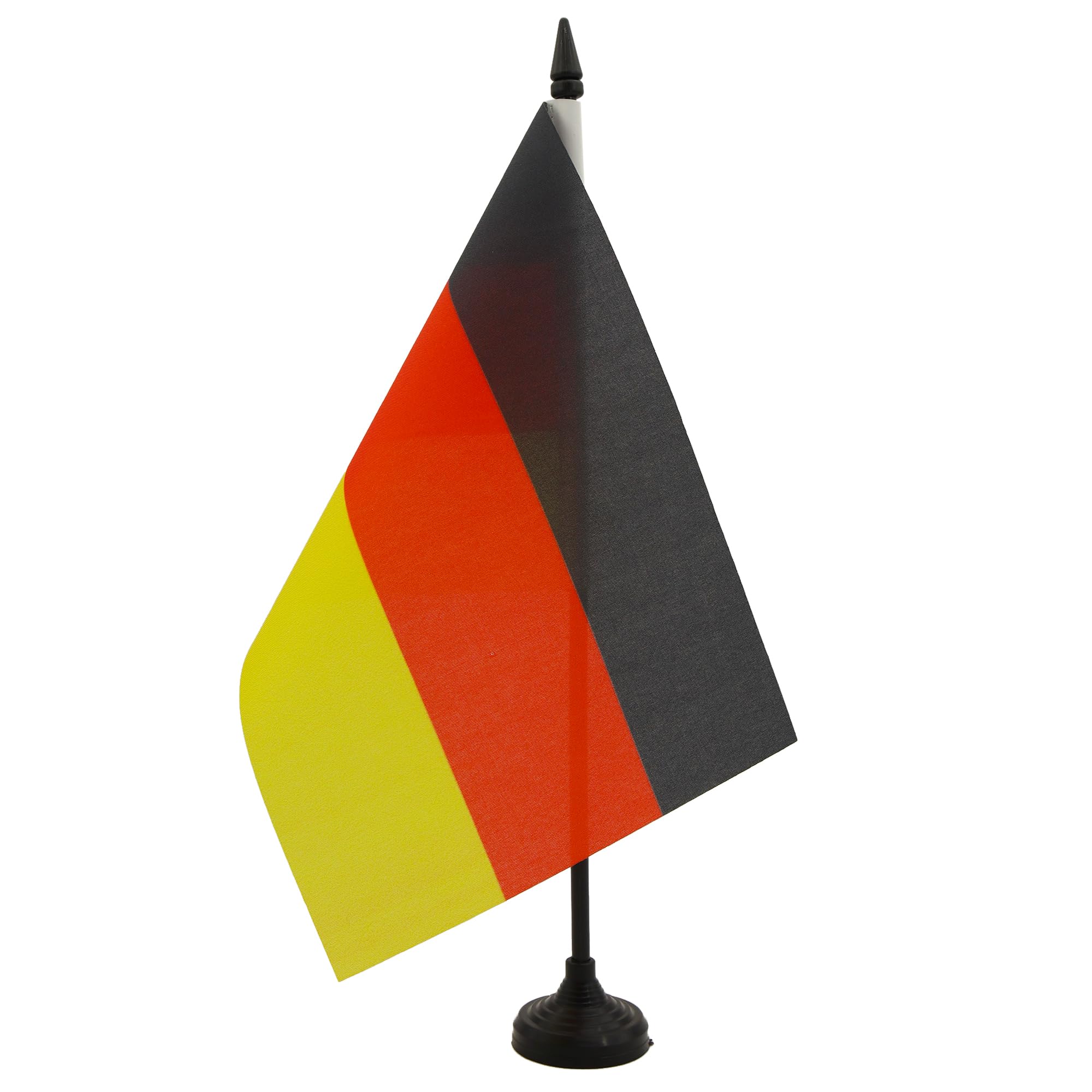 AZ FLAG Germany Table Flag 5'' x 8'' - German Office Decoration 100% Polyester 21 x 14 cm - Mini Desk Flag with Pole and Black Plastic Base — image 1