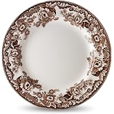 Spode Delamere Dinner Plate - Fine Earthenware, 10.5 Inch Round Plate for Holiday Dining, Seasonal Parties &amp; Everyday Meals - Dishwasher, Microwave, Freezer, Warm Oven Safe - Made in England