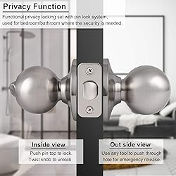 Knobonly 6 Pack Privacy Door Handle Satin Nickel