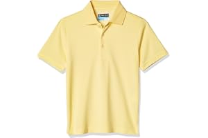 PGA TOUR Boys Airflux Short Sleeve Golf Polo Shirt, Ribbed Collar, Moisture-Wicking, Sun Protection, Ventilated Lightweight