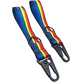 Multicolor Keychain Wristlet Lanyard Strap Carabiner with Key Ring, Set of 2