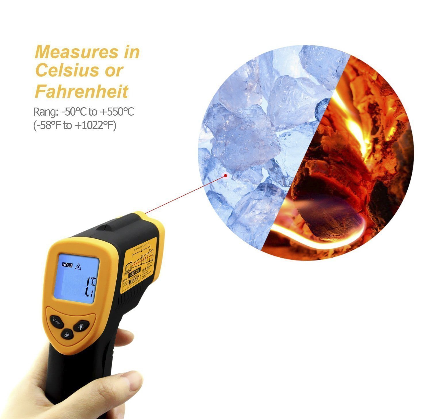 Yellow and Black Etekcity 2 Pack Lasergrip 1080 Noncontact Digital