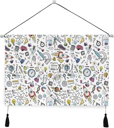 Amazon Co Jp Ecomaomi 壁掛けタペストリー 数式を含むサイエンススクールパターン実験室要素物理学数学 おしゃれ壁吊り 多機能ホーム装飾 模様替え モダン ウォールアート 部屋 新居祝い ホーム キッチン