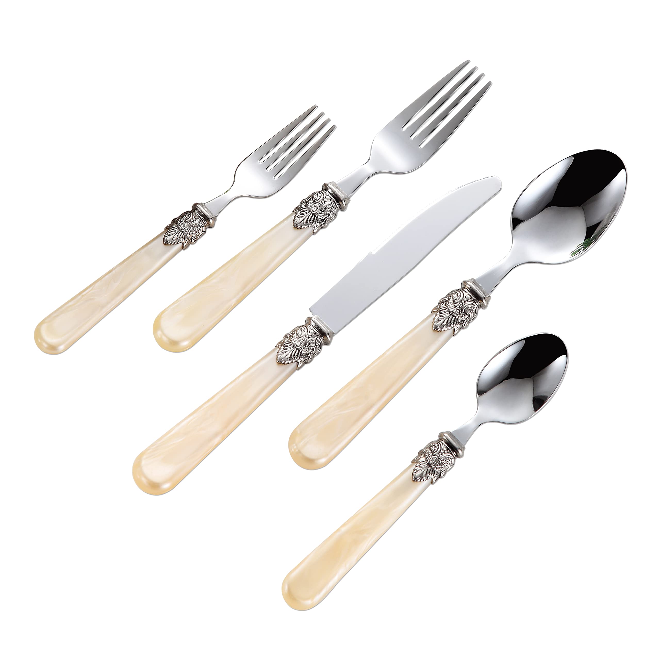 Photo 1 of CATHYLIN REVERIE Collection 18/10 Stainless Steel Vintage Flatware set,Sliverware set,Dishwasher safe (40, Champagne)
