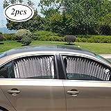 ZATOOTO Car Side Window Sun Shade - Silver (2 Pcs) Magnetic Privacy Baby Sunshades Curtain Keeps Cooler Screen for Sleeping