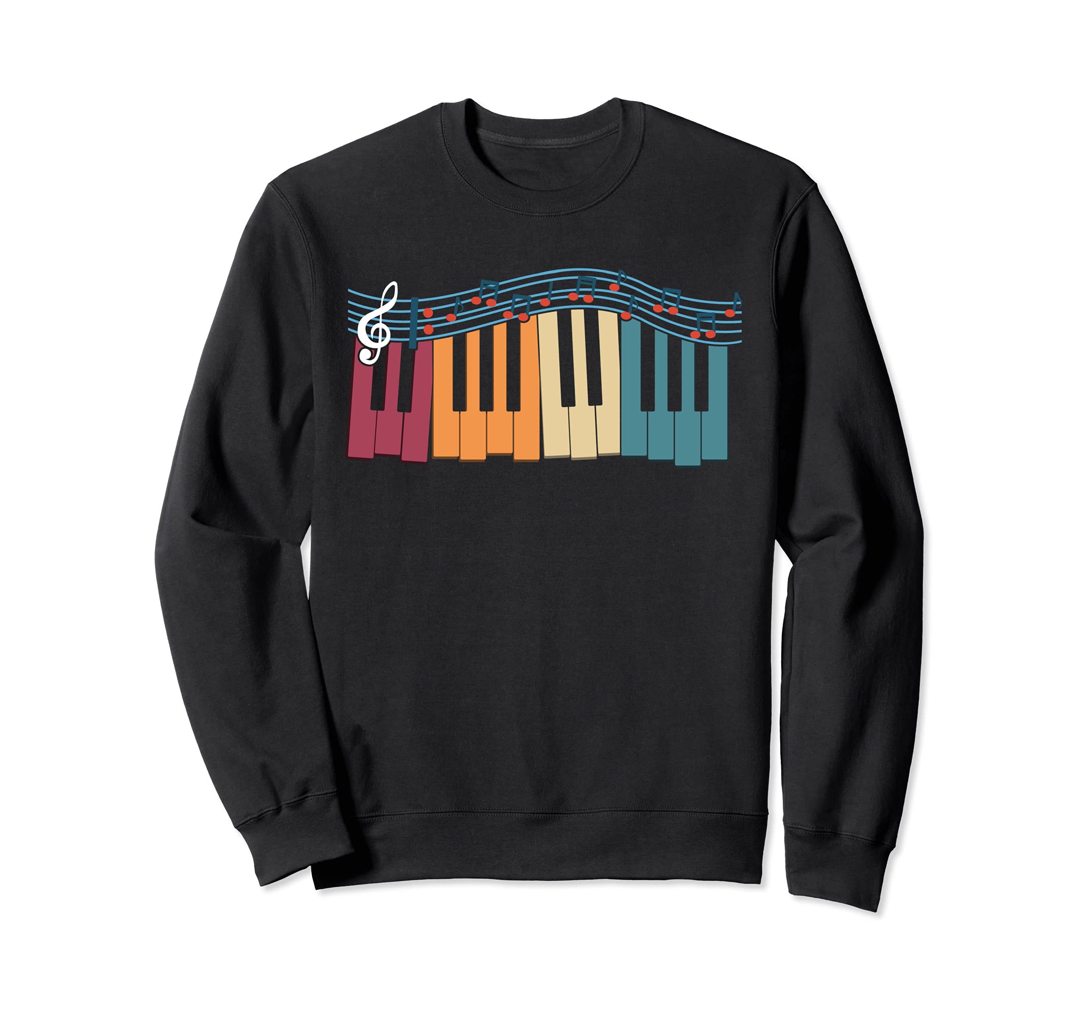 Treble Clef Keyboard Pianist Retro Musical Instrument Piano Sweatshirt