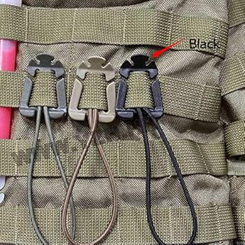 Ueful 1PC WebbingDominator Elatic Cord HangClip tyle Outdoor Travel Kit : Army Green