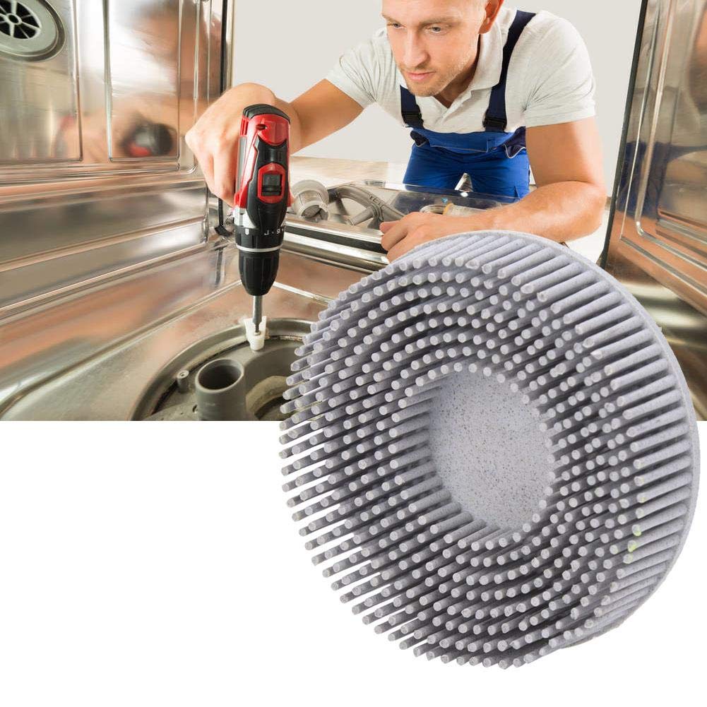 Garosa 3 Inch Rubber Abrasive Brush Disc for Burr Rust Removal Polishing Grinding Wheel Tool White - Image 4
