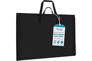 ZKOO Large Size Art Portfolio Bag, Light Weight Art Canvas Portfolio Case with Nylon Shoulder Strap, Carrying Storage Case fo