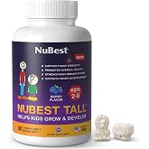 NuBest Tall Kids Growth Support Vitamins, Ages 2-9, 90 Chewable Tablets | Sugar-free multivitamin &amp; mineral chewable tablets for toddlers &amp; kids, Calcium, D3 &amp; K2, berry flavor, animal shapes