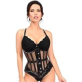 Daisy corsets womens Top Drawer Black Velvet Steel Boned Waist Cincher Corset