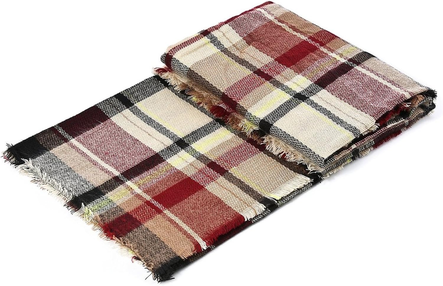 Women's Fall Winter Scarf Classic Tassel Plaid Scarf Warm Soft Chunky Large Blanket Wrap Shawl Scarves Pink Scarf at  Women’s Clothing store
