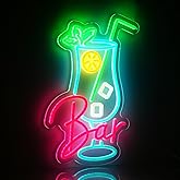 Cocktails Neon Sign LED Cooktail Wall Light - USB Dimmable Bar Decor for Home Bar Pub Cafe - Man Cave Party Art