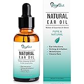 Natural Mullein Ear Wax Removal Oil & Cleaner with Garlic | Pain & Earache Drops | Earwax Softener, Moisturizer & Allergy Soothing | Tinnitus, Itching, Ringing, Infections & Clogged Ears