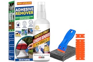 Adhesive Remover, Sticker Remover Spray with Plastic Scraper and Cleaning Cloth, Surface-Friendly Formula for Removing Sticke