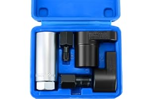 NYXOVA 5pcs Oxygen Sensor Socket, Automotive Oxygen Sensor Socket Set, Automotive O2 Oxygen Sensor Socket Offset Wrench Remover Tool and Thread Chaser Tool, Blue