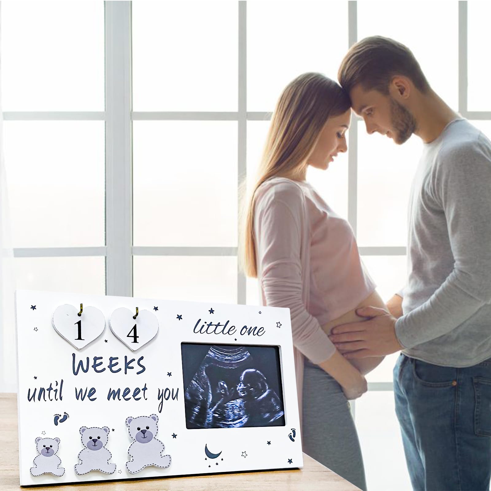 OurWarm Ultrasound Picture Frames, Sonogram Picture Frame with Baby Countdown Weeks, Ultrasound Frame for Baby Announcement Sign, Expecting Mom Parents to be Unique Gifts for Pregnant Women
