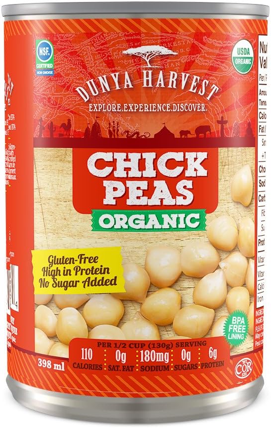 Dunya Harvest Organic Canned Chickpeas (Garbanzo), 15 oz (Pack of 12)
