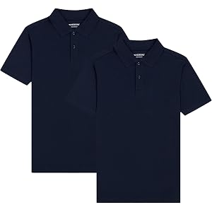 Dockers Boys' School Uniform Short Sleeve Soft Jersey Polo, 2-Pack