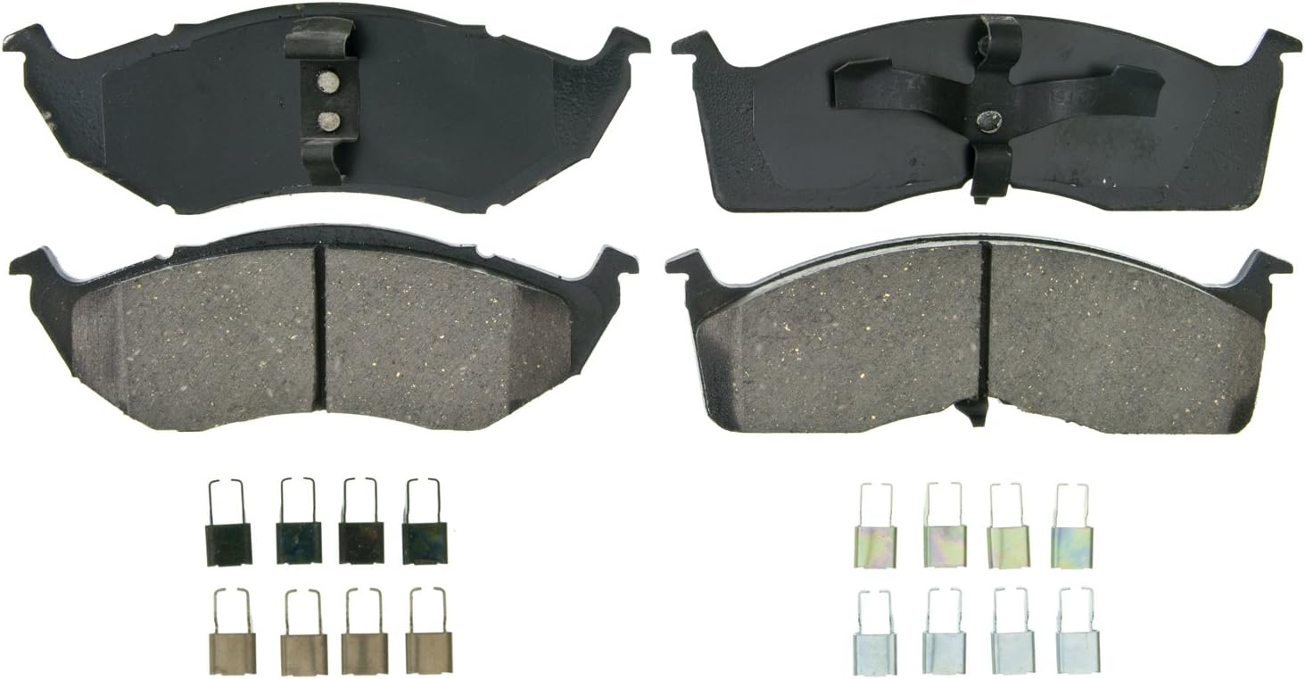 Wagner QuickStop ZD730B Ceramic Disc Pad Set Includes Pad Installation Hardware, Front