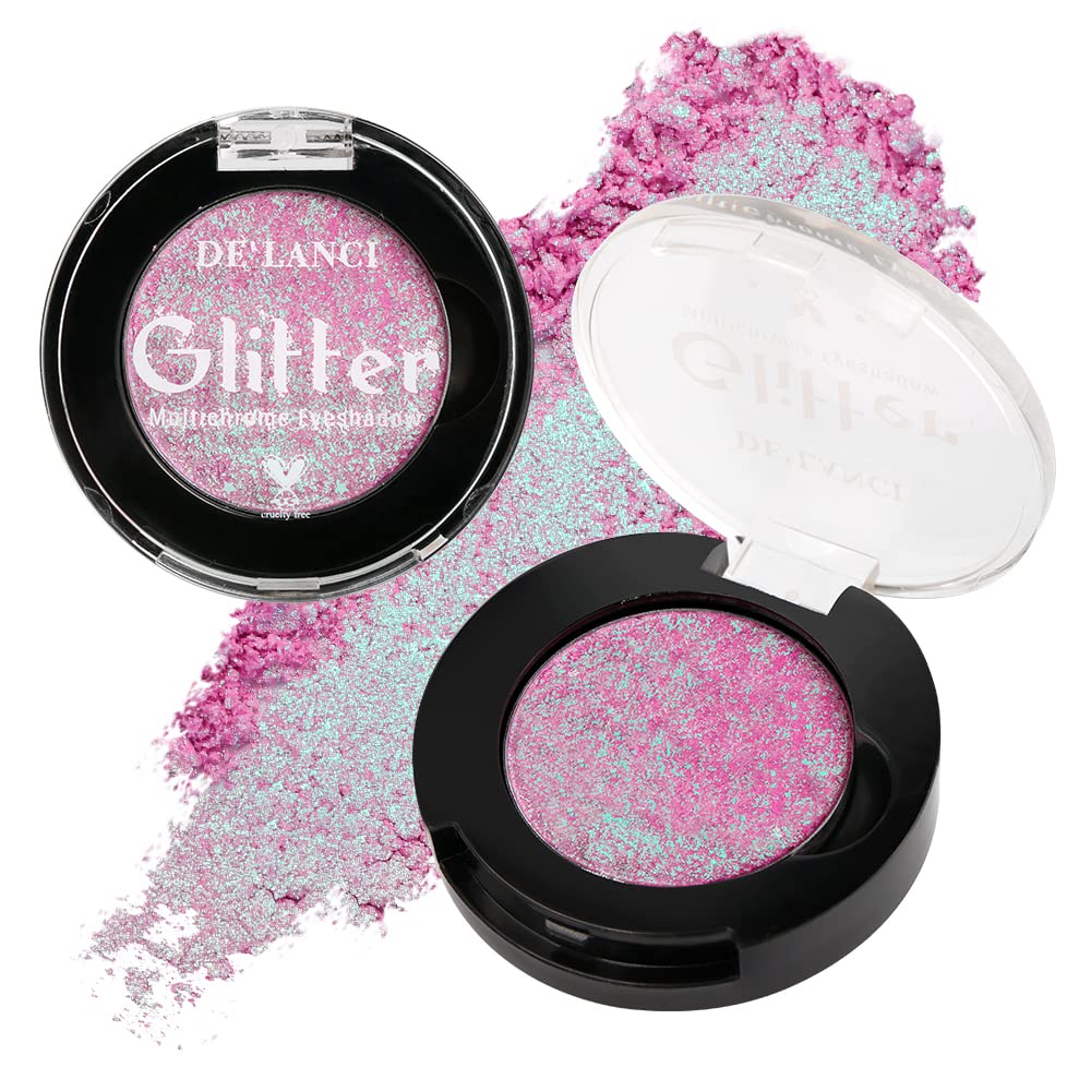 Afflano Chameleon Glitter Eyeshadow Metallic Eyes Makeup, Color Changing Holographic Multichrome Eyeshadow Shimmer, Highly Pigmented Duo Chrome Minerals Eye Shadow, Sparkling Face Highlighter — image 1