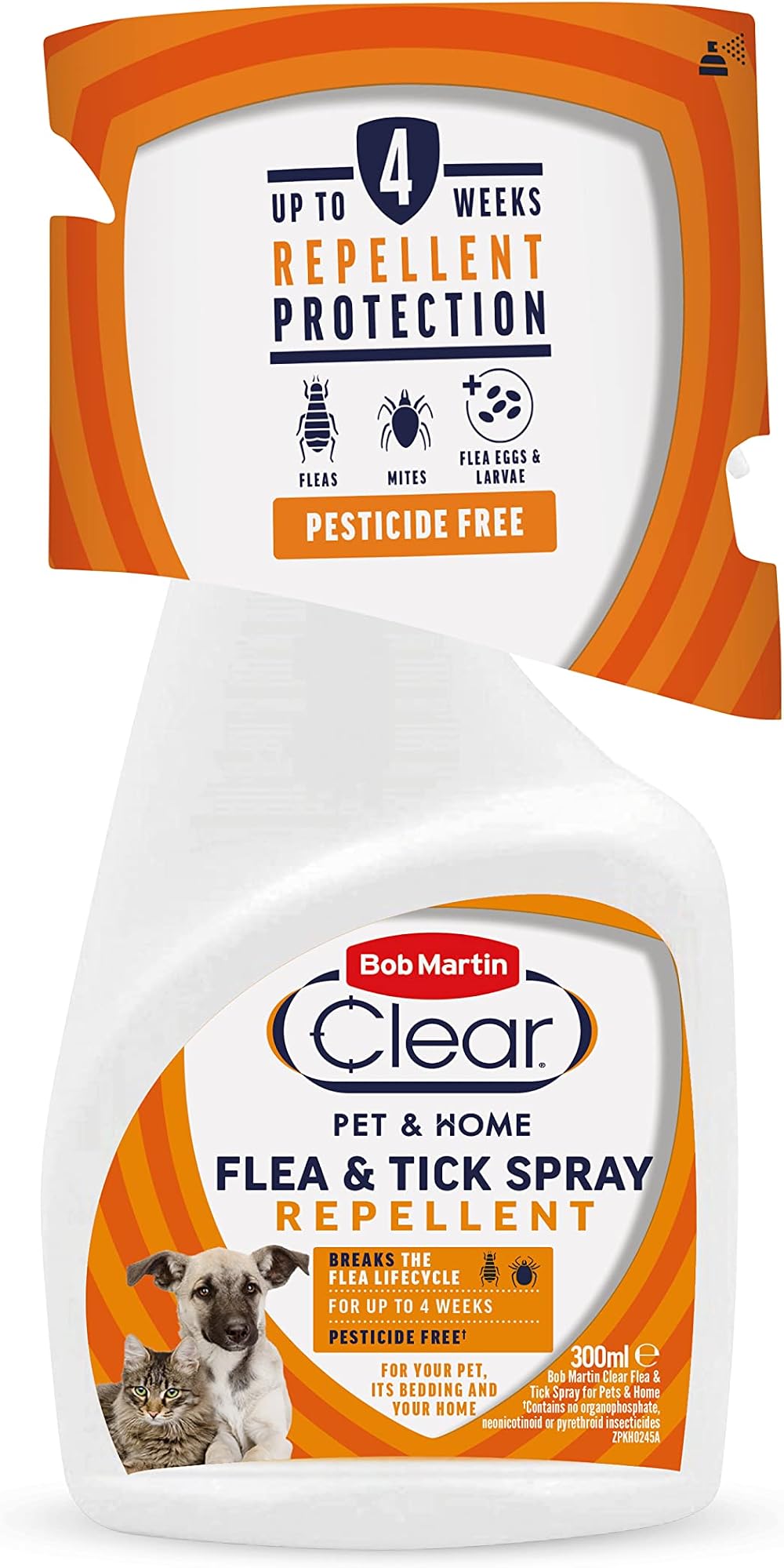 Bob Martin Clear Flea Repellent Spray 300ml for Pets & Home