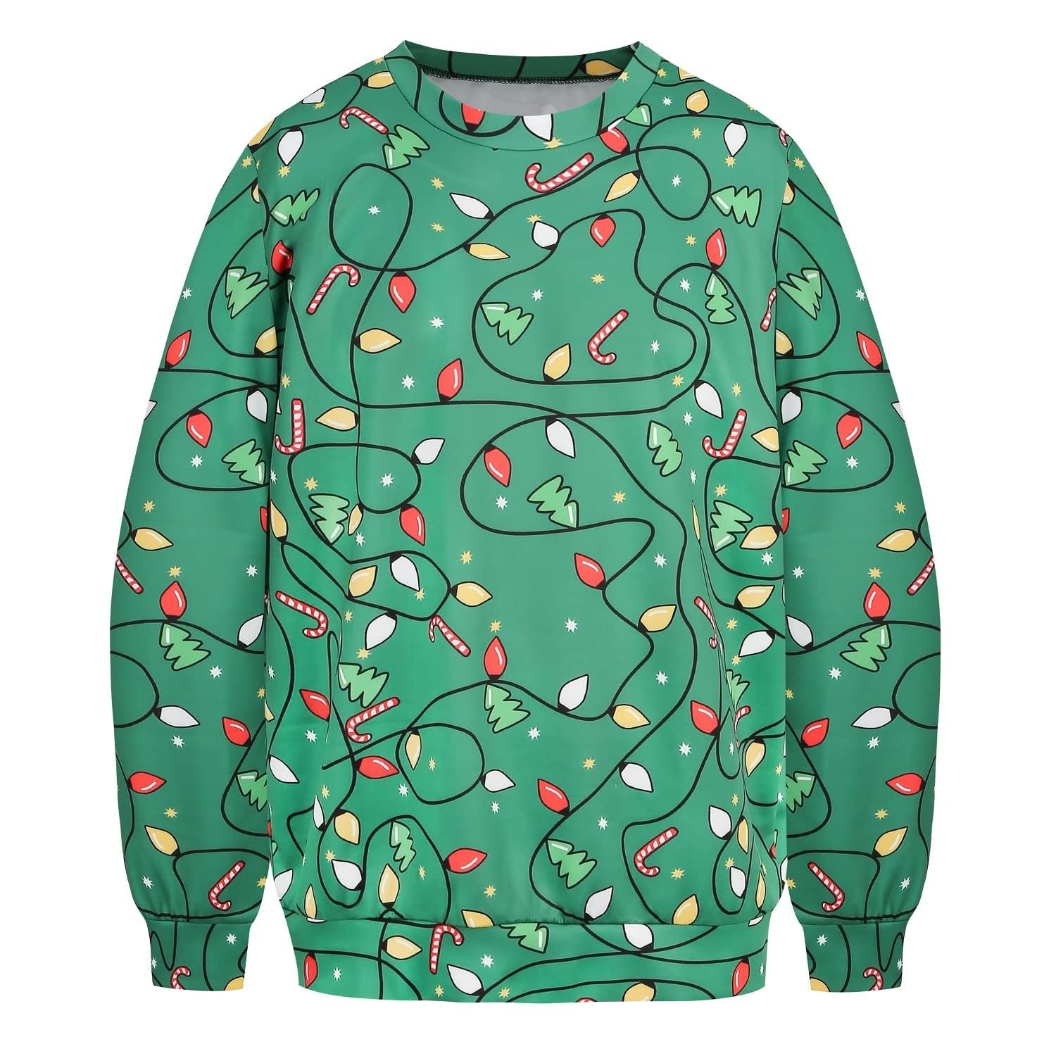U LOOK UGLY TODAY Unisex Women's Ugly Christmas Jumper Funny, LED Fairisle Xmas Sweater Top - Festive Brights