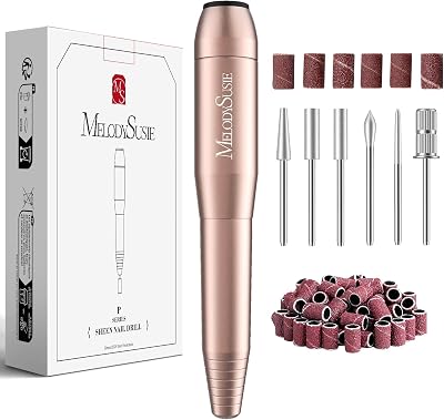 MelodySusie PC120I Nail Drill 20000RPM E File Gold Compact Portable
