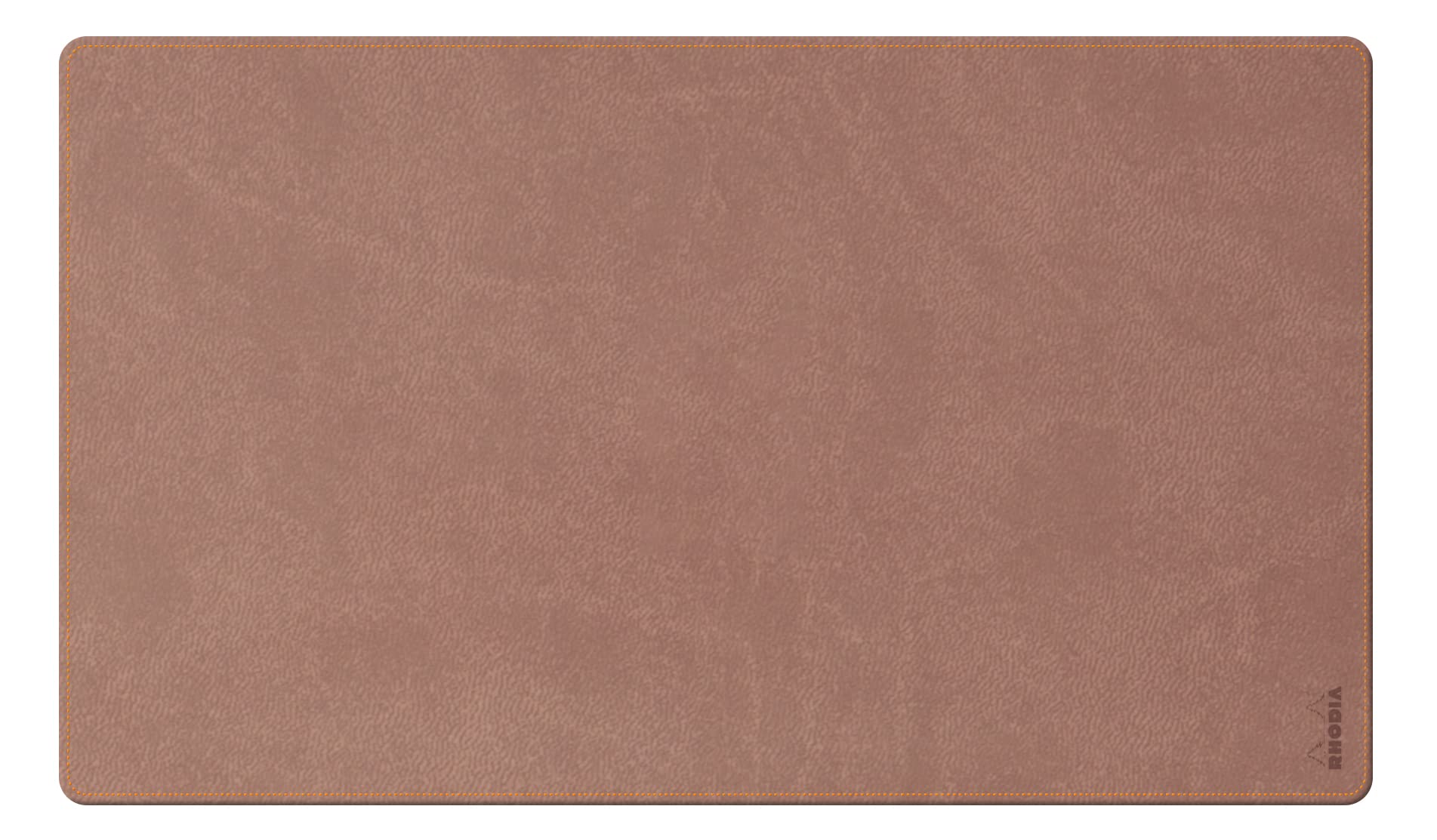 RHODIA 194273C - Rosewood Soft Desk Pad - Size M (80x40 cm) - Faux Leather - Orange Saddle Stitching - Home Office Collection Rhodiarama - Office Organization & Design Storage