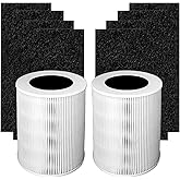 H-HF670-VP Replacement Filter Compatible with Hunter HP670 Tower Air Purifier | 2 Pack H13 True Hepa and 8 Pack Activated Carbon Pre-Filter - Capable of Capturing Dust Pet Dander, Ideal for Room