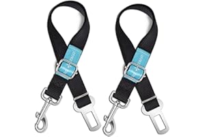 DUKE & DIXIE Dog Seat Belt Pet Dog Cat Car Seatbelt Safety Tether - 2 Pack - Adjustable Harness Belts Pet Leash - Heavy Duty Nylon Seatbelts - Universal Fit Cars Truck SUV