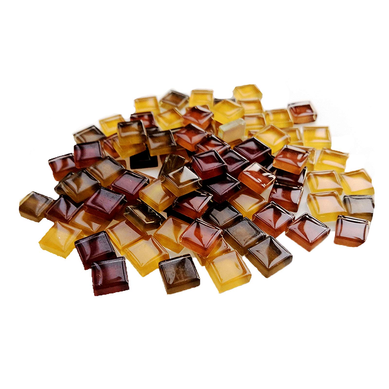 Photo 1 of 100 Pieces Bulk Mosaic Tiles Assorted Color Opaque Mosaic Glass Crafts Supplies for DIY Picture Coaster Home Mosaic Decoration(1x1cm,Coffee Series)