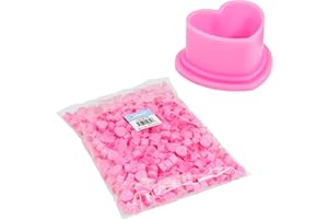 Saferly Heart Tattoo Ink Caps Cups with Base for Tattoo, Tattooing, Disposable Pigment Holder, Microblading Tattoo Supplies, Large, Bag of 500, Pink