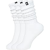 Kamo Fitness Cozy 3-Pair Pack - Scrunch Long Crew Socks for Women, Soft & Breathable Boot and Slouch Socks, Size 5-9