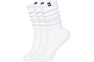 Kamo Fitness Cozy 3-Pair Pack - Scrunch Long Crew Socks for Women, Soft & Breathable Boot and Slouch Socks, Size 5-9