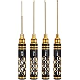 INJORA 4 PCs RC Hex Screw Driver Set, Allen Wrenches Sets 1.5 mm 2.0 mm 2.5 mm 3.0 mm Hexagon Head Screwdriver Wrenches, RC Car Repair Tool Kit for RC Model Car Boat Helicopter