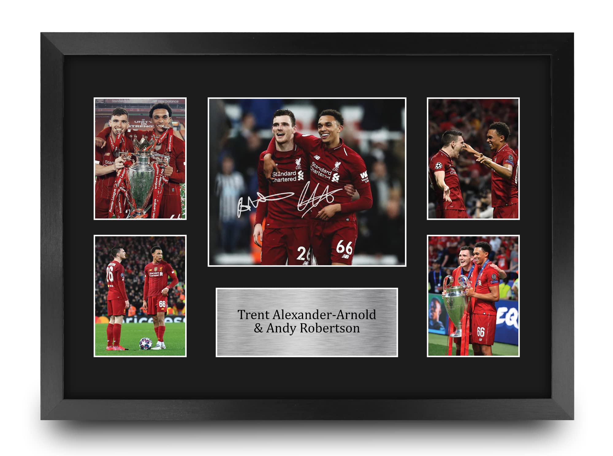 HWC Trading FR A3 Trent Alexander-Arnold & Andy Robertson Liverpool Gifts Printed Signed Autograph Picture for Football Fans and Supporters - A3 Framed
