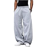 RoseSeek Men's Elastic Waisted Casual Pants Wide Leg Workout Pants Spring Fall Trousers