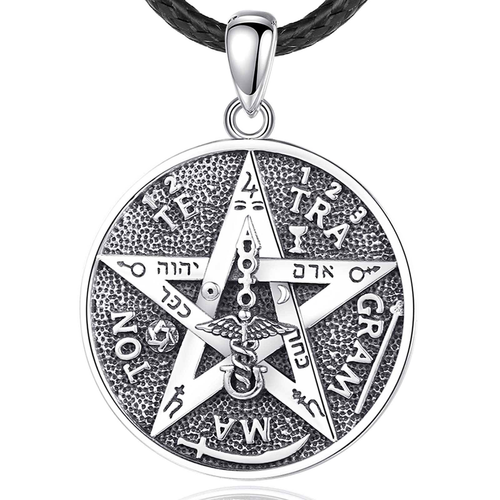 EUDORA Harmony Ball 925 Sterling Silver Pentagram Necklace for Women Men, Vintage Amulet Energy Pendant Guardian Star Jewelry Mother's Day Father's Day Gift for Women Men, 24inch