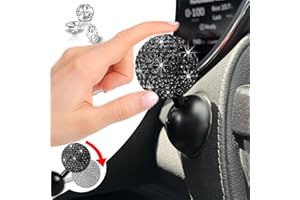 ZERIKWON Bling Car Push Start Button Cover, Diamond Joystick Car Starter Button Cover Cute Car Accessories for Women Interior Car Push to Start Accessories Engine Start Button Cover Car Decor for Girls, Black