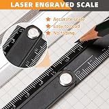 Akozon Metal Foldable Ruler 30cm 0-300mm 90° Aluminum Angle Ruler Black view 5