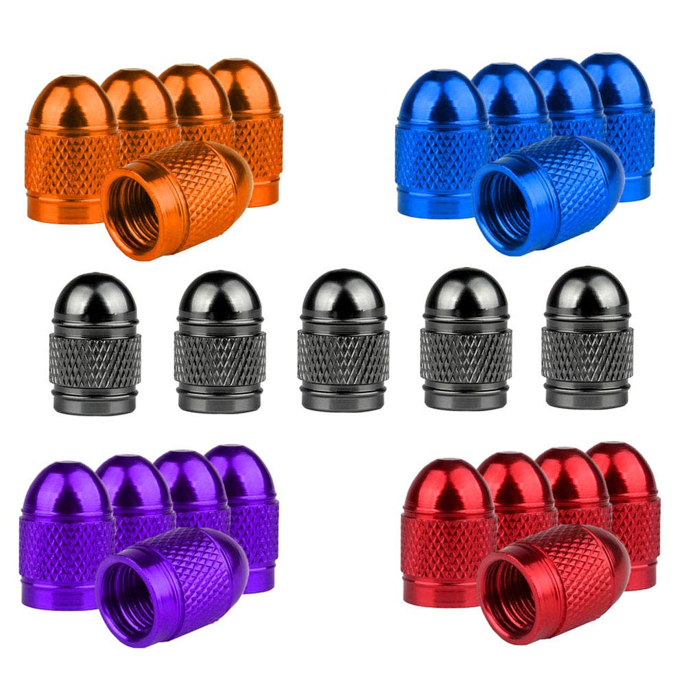 senvenelec 25 pcs Color Valve Stem Caps, Aluminium Valve Stem Caps, Tyre Valve Dust Caps Car, Motorbike, Trucks, Bicycle Prevent Air Leakage - Universal Tyre Valve Covers.