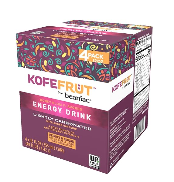 KOFEFRUT BY BEANIAC CAFFEINATED ENERGY DRINK, HONEY PLUM,...