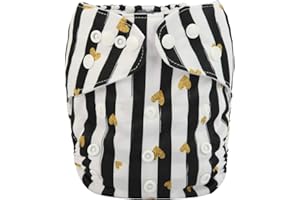 Sigzagor Baby Pocket Diaper Nappy Reusable Washable 8lbs to 36lbs (Love is Golden)