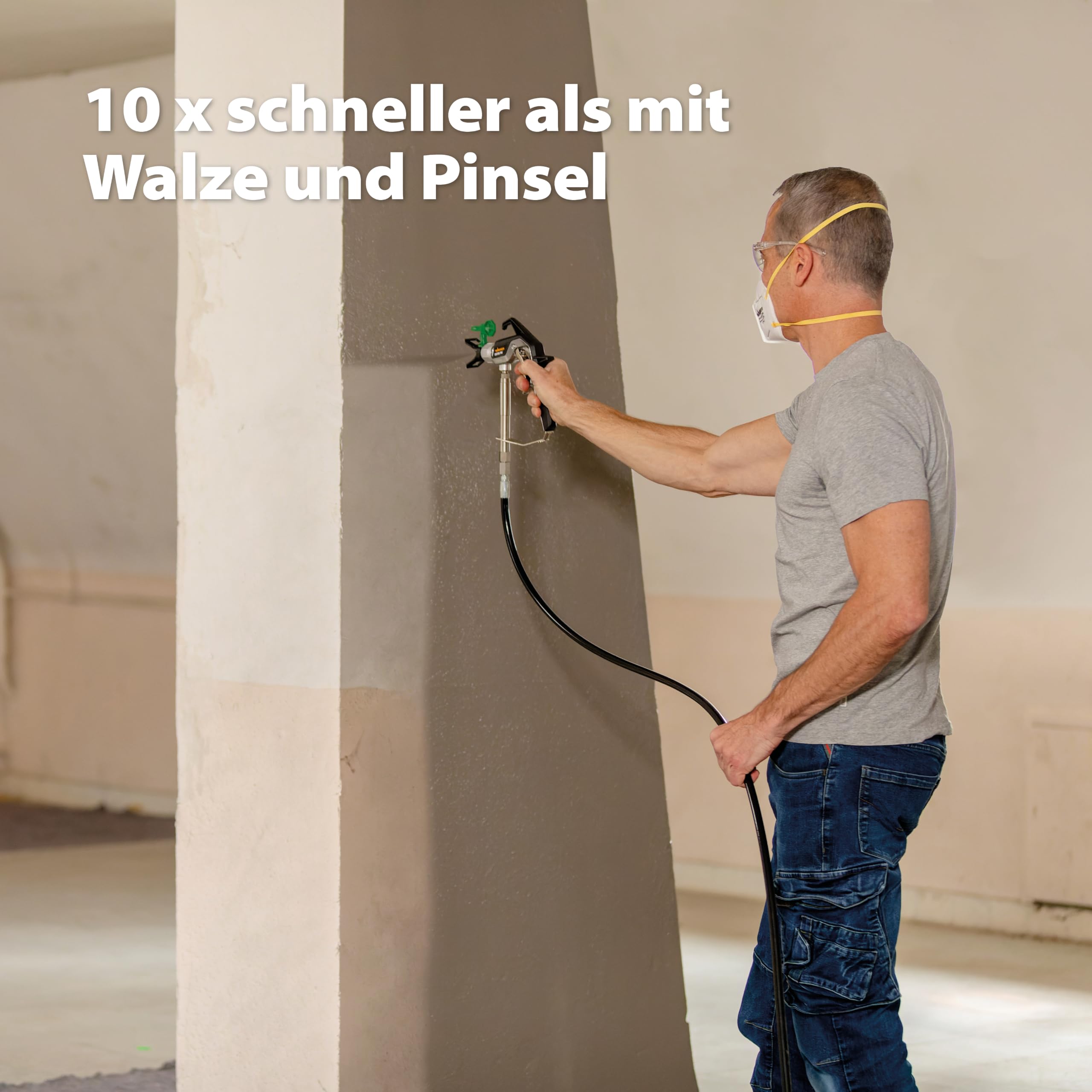 WAGNER Airless Farbsprühsystem Control Pro 350 R für Wandfarben, Latexfarben, Lacke & Lasuren, 15 m²-2 min, Druckregulierung, 110 bar, Schlauch 15 m 5