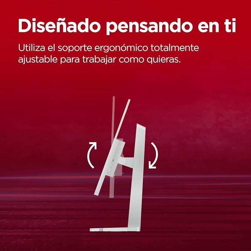 L27h-4A - Monitor QHD 27" (IPS, 4 Lados Ultrafinos, HDMI - DP - USB-C, 16:9, Tasa de Refresco 100 Hz, Tiempo Respuesta 1ms, Montaje VESA 100 mm, Ajuste Inclinación/Altura/Pivote/Giro) - Gris